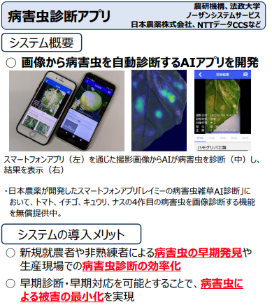 NTTデータの病害虫診断アプリ